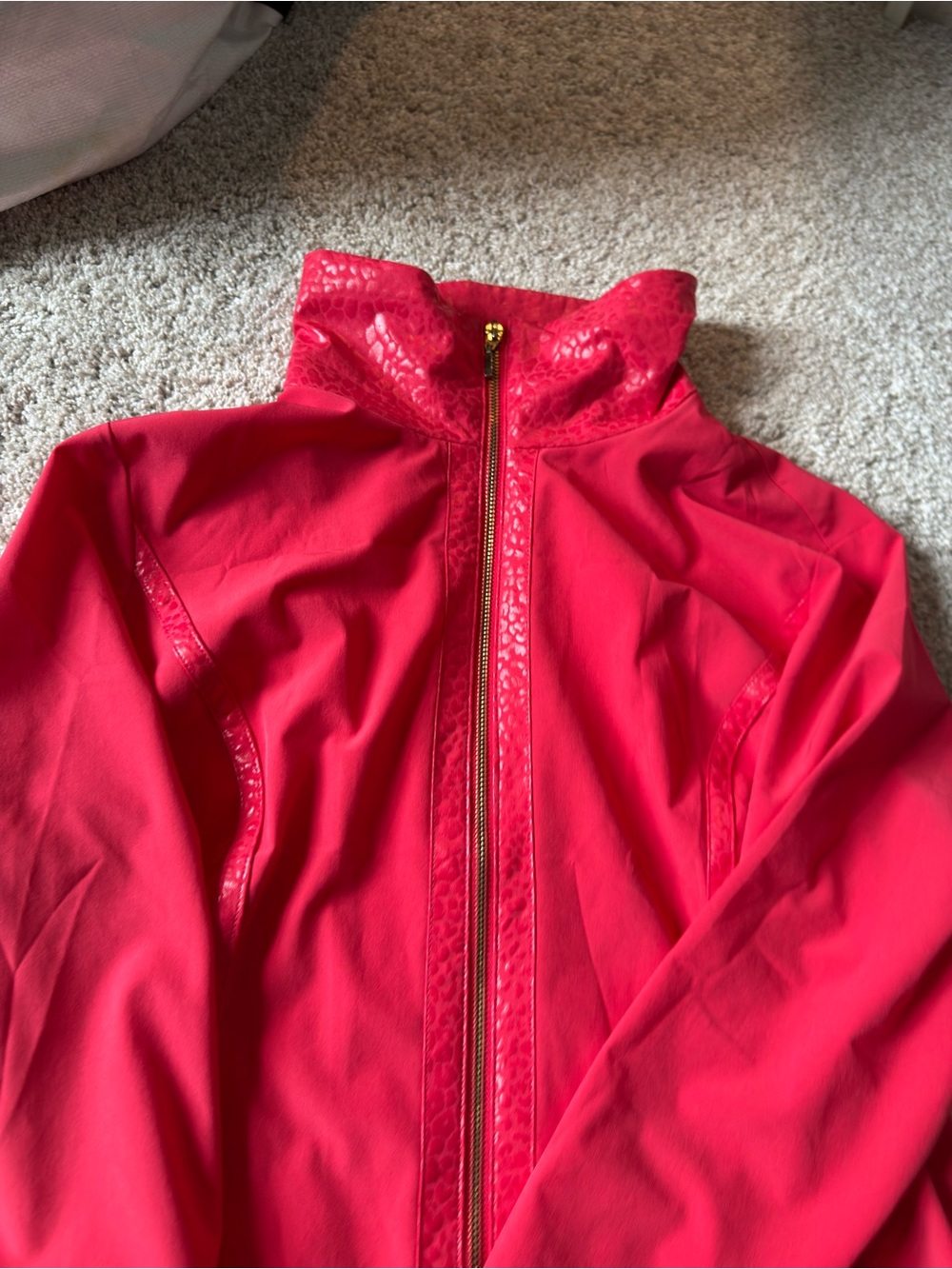 Vintage Zenergy Women’s Pink Zip-Front Funnel Neck Cheetah Girl Jacket